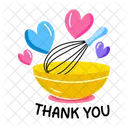 Mixing Bowl Hearts Thanks Icon