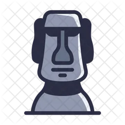 Free Moai Icon - Download in Colored Outline Style