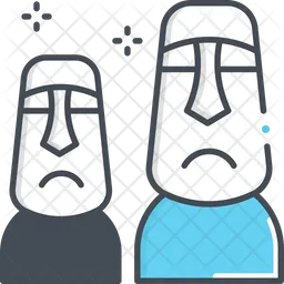 Free Moai Icon - Download in Colored Outline Style