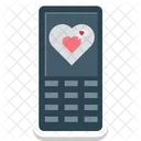 Mobile Heart Sign Valentines Day Icon