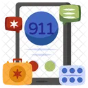 Mobile 911 Call Medical Call Telecommunication Icon
