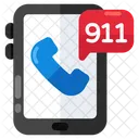 Mobile 911 Call Medical Call Telecommunication 아이콘
