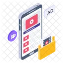 Online Streaming Mobile Ads Mobile Advertisement Icon