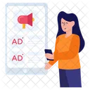 Online Marketing Digital Marketing Mobile Ads Icon