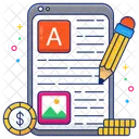 Online Writing Mobile Article Writing Content Writing Icon