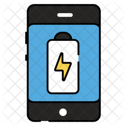 Mobile Battery Charging Icon - Download in Colored Outline Style