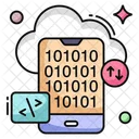 Mobile Binary Data Mobile Binary Code Digital Code Icon