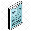 Mobile Binary Data Mobile Binary Code Mobile Byte Data Icon