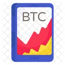 Mobile Bitcoin Analytics Online Cryptocurrency Bitcoin Statistics Icon