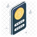 Mobile Bitcoin Password Cryptocurrency Crypto Icon