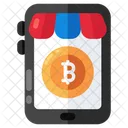 Mobile Bitcoin Shop Mobile Cryptocurrency Crypto Icon
