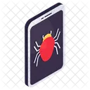 Mobile Bug Mobile Virus Infected Mobile Icon