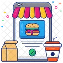 Mobile Burger Order Mobile Food Order Online Food Order Icon