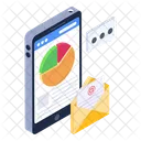 Online Business Mail Mobile Business Mail Online Analytical Mail Icon