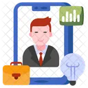 Mobile Businessman Online Businessman Online Businessperson Icon