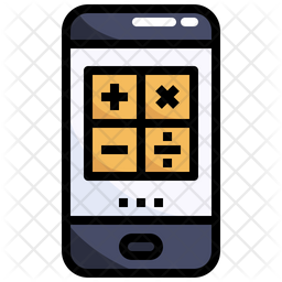 Mobile Calculator Icon - Download in Colored Outline Style