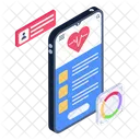 Healthcare App Online Healthcare Mobile Cardiogram Icon