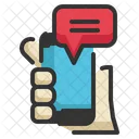 Mobile Chatting Hand Message Hand Icon