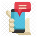 Mobile Chatting Hand Message Hand Icône