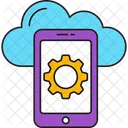 Mobile Nuage Informatique En Nuage Icône