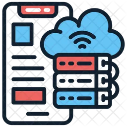 Mobile Cloud Storage  Icon