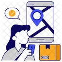 Localisation De Colis Mobile Colis Mobile Colis En Ligne Icône