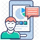 Mobile Communication Online Analytic Mobile Text Icon