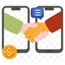 Mobile Contract Mobile Deal Business Handshake Icon