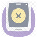 Mobile Cross Cancel Sign Flat Rounded Icon Icon