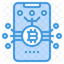 Smartphone Argent Crypto Monnaie Icône