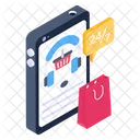 247 Services Mobile Support Mobile Customer Service Icon
