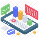 Mobile Data Online Analytics Data Statistics Icon