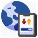 Mobile Data Transfer Mobile Data Sync Mobile Data Synchronization アイコン