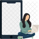 Mobile Device Woman  Icon