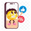 Mobile Discount Online Sale Online Discount Icon