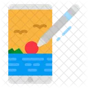 Mobile Drawing Writing Pen Icon