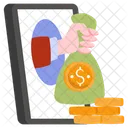 Mobile Earning Mobile Currency Mobile Cash Icon