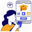 Mobile Education App Distance Education Distance Learning Icon