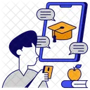 Mobile Education Distance Education Distance Learning Icon