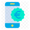Euro Mobile Argent Icône