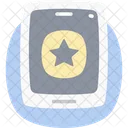 Mobile Feedback Star Flat Rounded Icon Icon