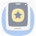 Mobile Feedback Star Flat Rounded Icon Icon