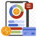 Mobile Financial Chart Financial Analytics Financial Infographic Icon