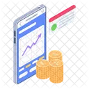 Mobile Analytics Finanzanalyse Online Diagramm Icon