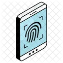 Mobile Fingerprint Mobile Biometric Mobile Fingermark Icon