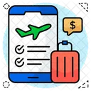 Mobile Flugbuchung Onlinebuchung Flugreisen Symbol