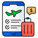 Mobile Flugbuchung Onlinebuchung Flugreisen Symbol