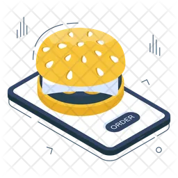 Mobile Food Order Icon - Download in Flat Style