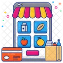 Mobile Grocery Shop Online Grocery Shopping Eshop Icon