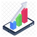 Online Growth Chart Mobile Growth Chart Online Analytics Icon